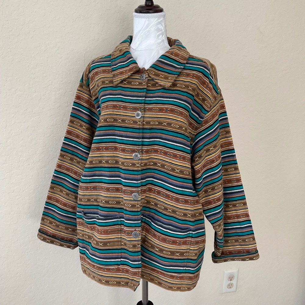 Vintage Tantrums Jacket 3X Boho Artsy Cottagecore Southwestern Tapestry